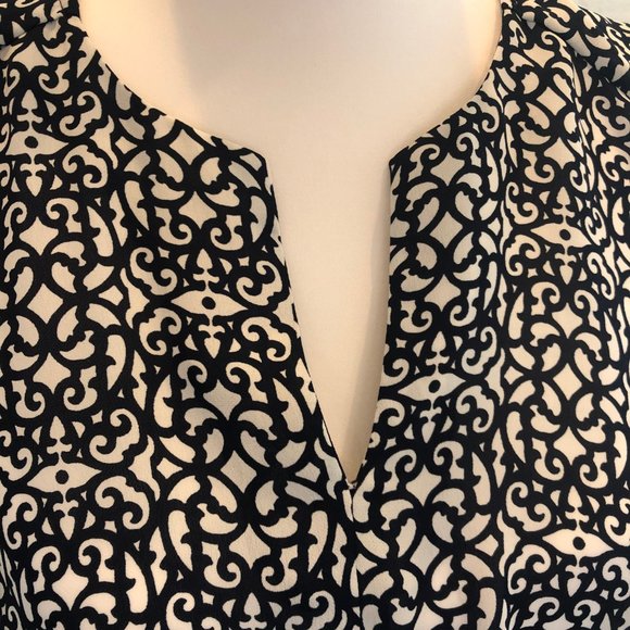 Laundry Navy & Ivory Print Sleeveless Top, Size M - Picture 3 of 7